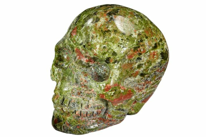 Carved, Unakite Skull - South Africa #108765